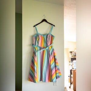 Modcloth x Collectif Strappy A-Line Swing Dress with belt